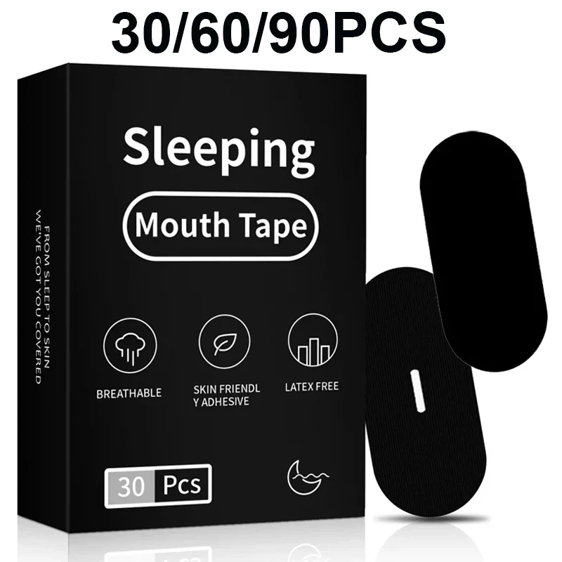 

30/60/90 шт. Пластыри от храпа для рта, улучшающие сон, медицинские полоски для дыхания через нос, для дома и путешествий