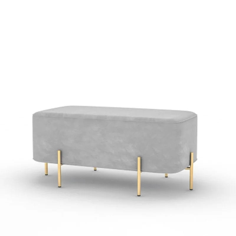 

Modern Gold Wrought Iron Leg Ottoman Luxury Design Elephant Bench Danish Style Living Room Shoe Change Stool