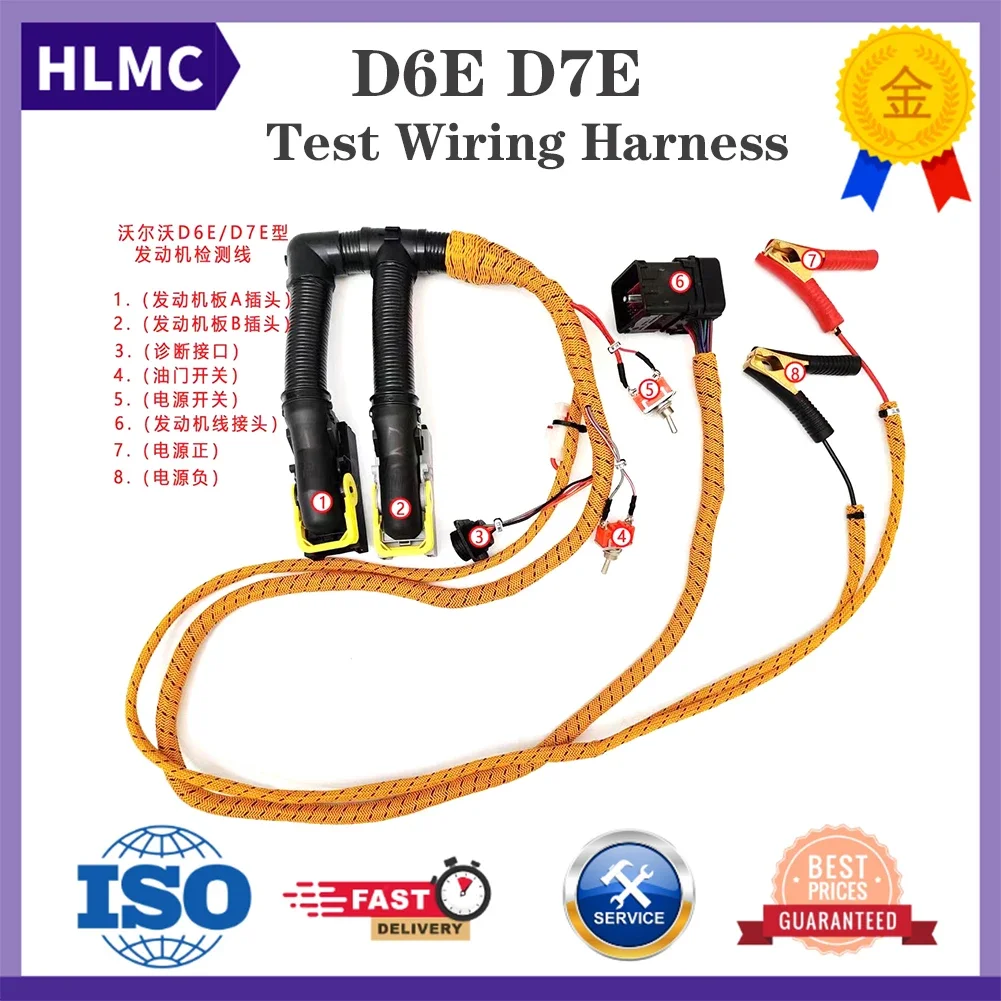 Excavator Diagnostic Cable Engine  EC210B EC240B D6E D7E Comprehensive Test Wiring Harness