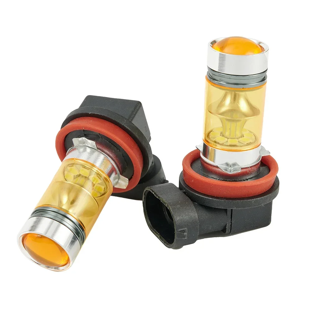 

2Pcs/Set DC12V~24V 4300K Car H11/H8 Fog Light Yellow 2323 LED 100W Driving Lamp For DRL Bulbs Car Replacement Accessoies