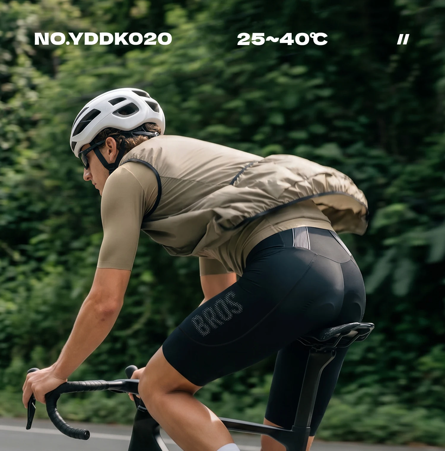 ROCKBROS Herren-Radlerhose, Sommer, 3D-Druck, mit integriertem Polster, antibakterielle, atmungsaktive Fahrrad-Latzhose. – Detail 1