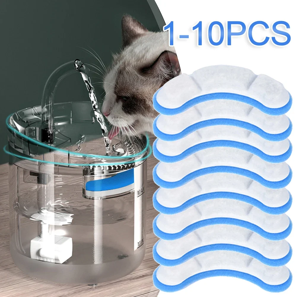 1-10pcs Cat Water Fountain Replacement Filters for WF050/WF060 Activated Carbon Filter for Pet Auto Drinking Feeder