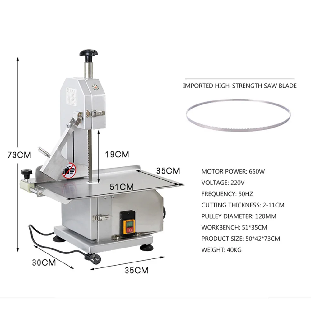 Коммерческая настольная электрическая костная пила, резак для костей, небольшой процессор для костей, бытовая электрическая костная пила, машина для резки