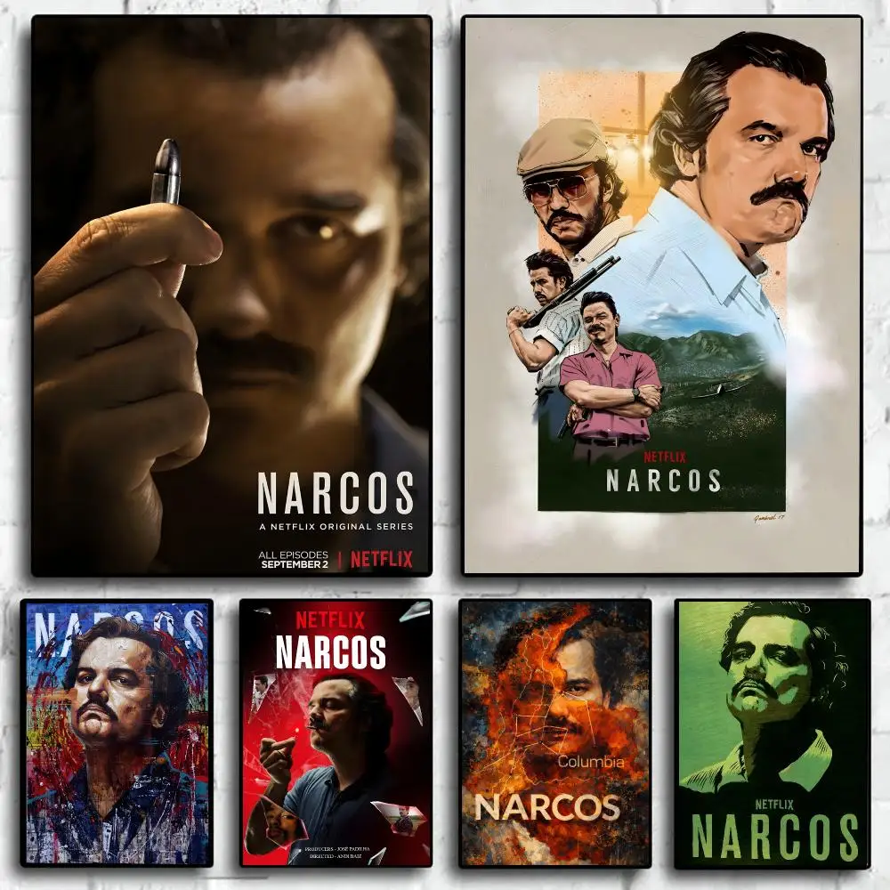 N-narcos Poster Waterproof PP Self-Adhesive,Removable Wall Decor For Bedroom Entrance Bar Cafe, Ideal Gift