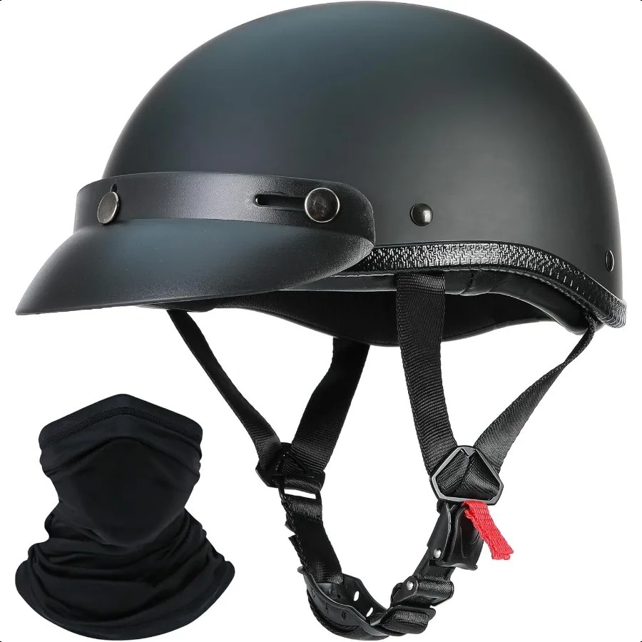 

Motorcycle Half HelmetHalf Shell Helmet Shell Hawk Style Helmets Compact Lightweight Open Face Matte Black DOT FMVSS 218 Appd