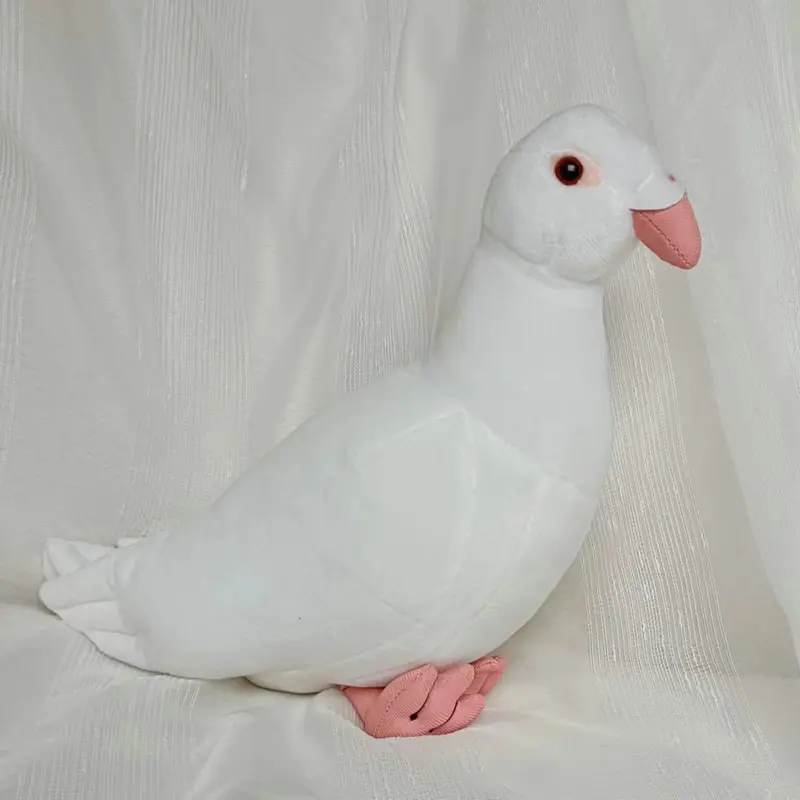 New Simulation White Pigeons Plush Toy White Rock Pigeon Dolls Peace Doves Small Letter Carrier Pigeons Bird Model Kids Gift