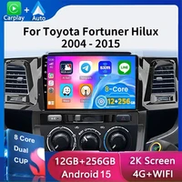 Android 15 Carplay para Toyota Fortuner HILUX Revo Vigo 2007 - 2011 2012 2013 2014 2015 Radio de coche reproductor Multimedia vídeo estéreo