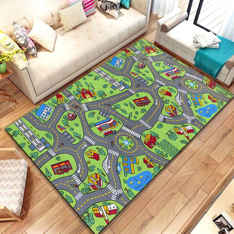 Kids Carpet City Play Mat, Learn & Have Fun Safely for Cars & Toys，Pack Playmat City Life Carpet for Kids,Play Room Rug 15 Sizes