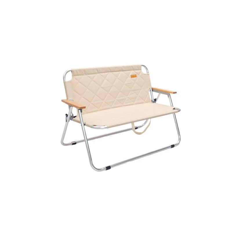

Oxford cloth wood grain camping back chair camping portable folding double chair outdoor