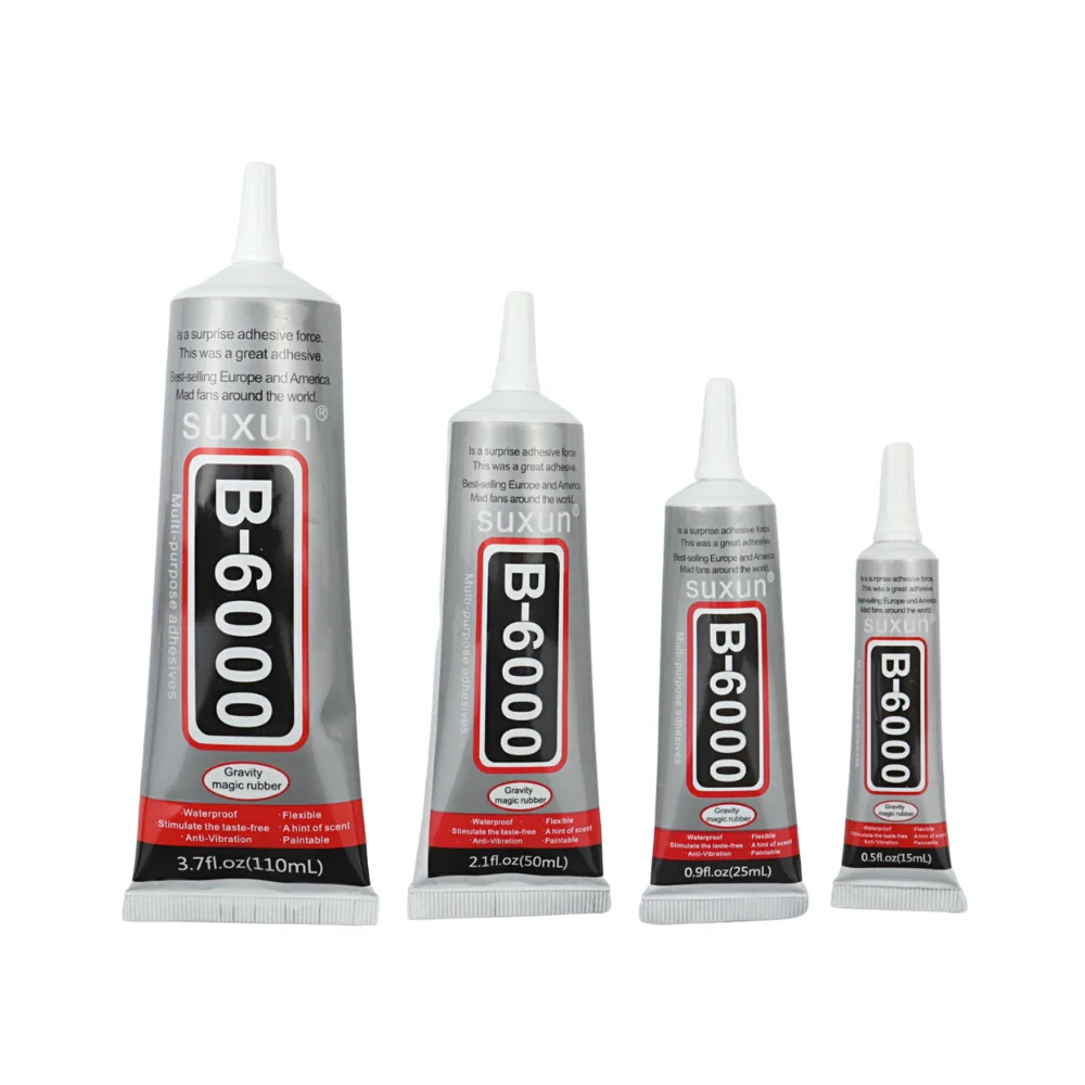 

SUXUN B6000 15ML 25ML 50ML 110ML Clear Contact Phone Repair Adhesive Multipurpose DIY Glue With Precision Applicator Tip