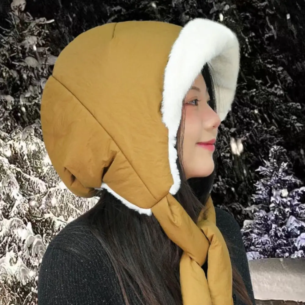الكورية نمط سدادات حماية الأذن قبعة يندبروف سميكة الشتاء قبعة تدفئة مريحة القبعات أفخم البلوز القبعات الخريف والشتاء
