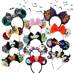 New Halloween Ghost Bat Skeleton Headband for Girls Kids Women Cosplay Hairbands Mickey Mouse Ears Headbands Hair Accessories