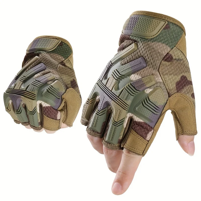 

Breathable Fingerless Gloves with Non-Slip Half-Finger Grip, Quick-Dry Nylon for Outdoor Tactical Fishing Cycling