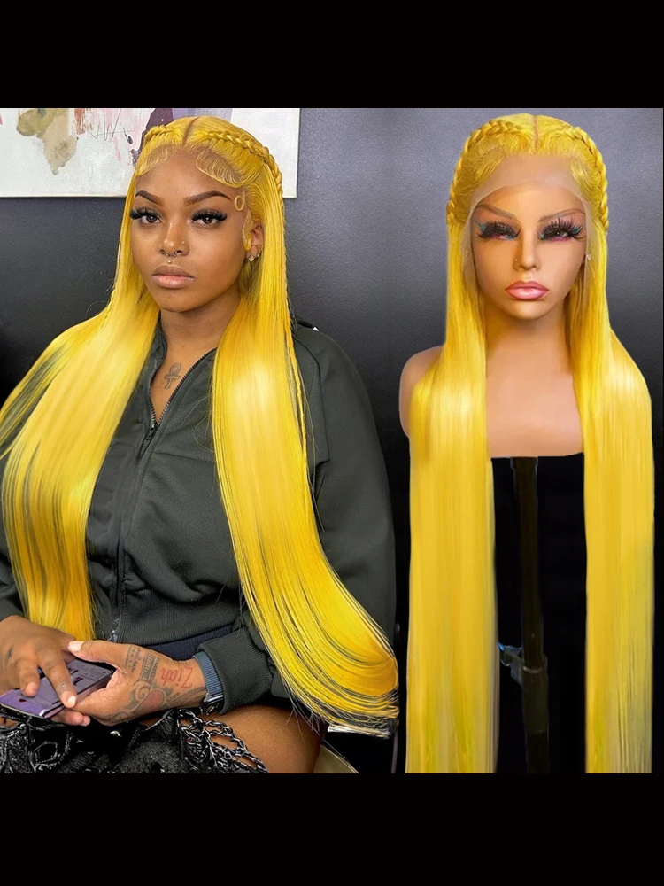 220 Dichte hellgelb gerade 13x6 HD Lace Frontal Perücken 100 % Echthaar brasilianische 613 goldfarbene Remy Perücke vorgezupft 40