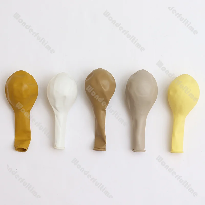 5/10/12/18inch Mustard Yellow Sand Brown Birthday Balloons Decor White Caramel Baby Shower Gender Reveal Wedding Balloon Arched