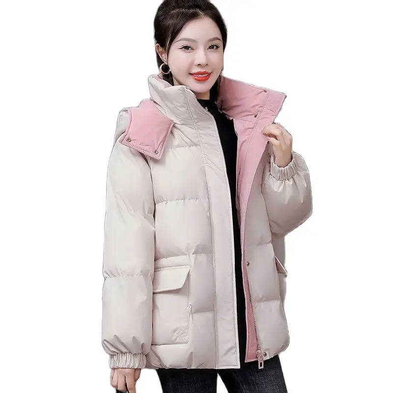 

Short Cotton-Padded Clothes Female 2023 New Korean Style Women's Down Cotton Hooded Cold Prevention Warm Winter Jacket Parker