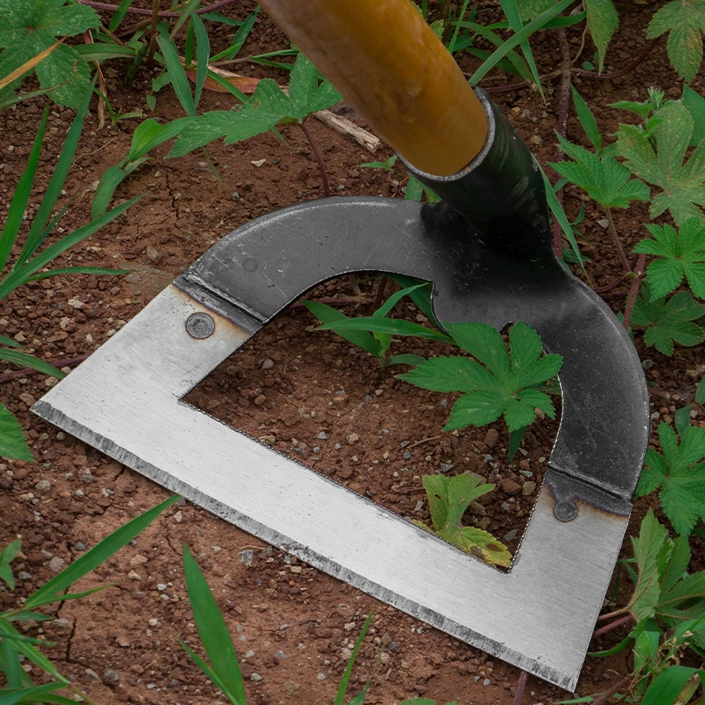 Handheld Hollow Hoe Thickened Manganese Steel Agricultural Weeding Hoe Planting Vegetable Gardening Loosening Soil Weeding Tools