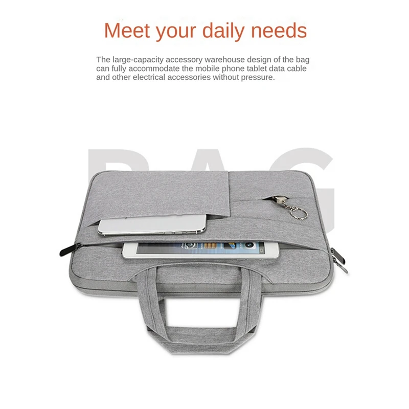 14 Inch High Capacity Tablet Sleeve Case Waterproof Laptop Sleeve Case For Carrying A 14-Inch Laptop Grey