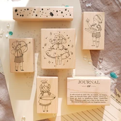 Lovely Wish Star Chef Journal Of  Wooden Rubber Stamp DIY Scrapbooking Photo Album Journal Material Wood Seal