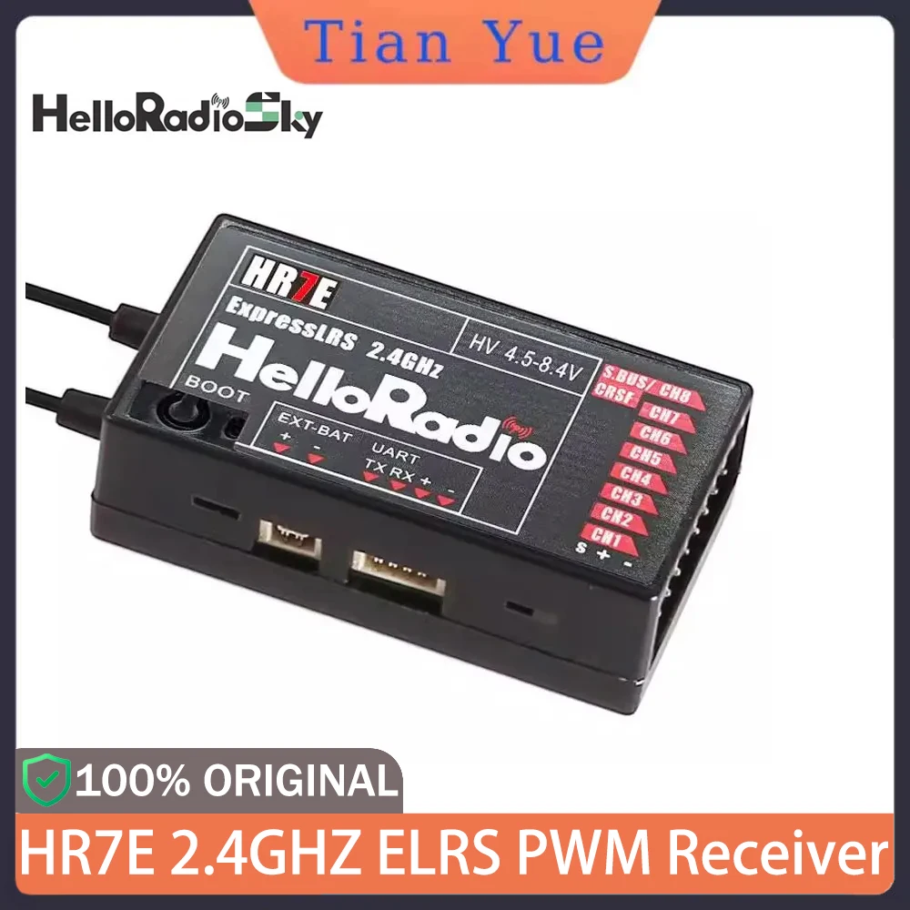 

HelloRadio HR7E 7CH ELRS PWM Receiver 2.4G - Durable Performance for Fixed Wing RC Drone Airplane Model Remote Control Parts