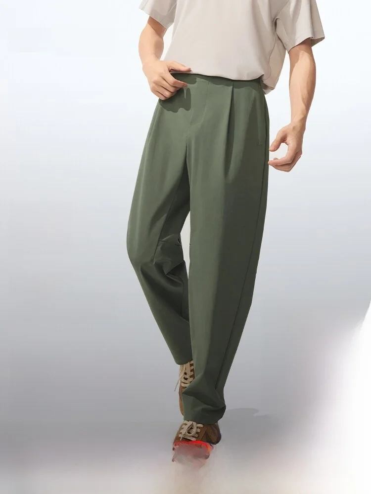 Banana Leaf Men's Casual Sports Pants High Elastic Straight Leg Wide Leg Outdoor Loose Fit Long Trousers CC925