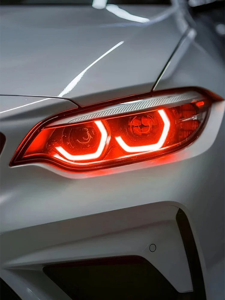 For BMW M2 2 series DRL Yellow Red Blue Angel Eyes  multicolor LED F22 F23 F87 LCI daytime running lights 63117494851 6311749485