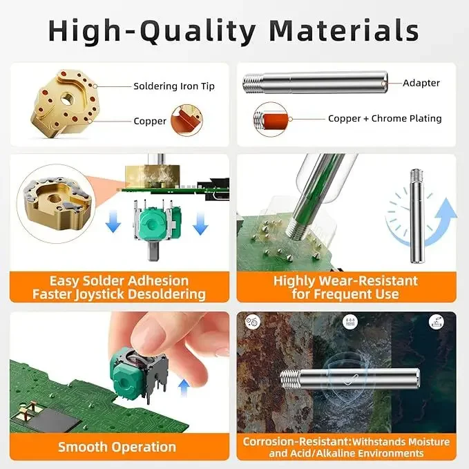 Joystick Drift Repair Soldering Iron Tip Set for PS5 Pro Controller Analog Stick Removal M4 Adapter Professional Desoldering Kit