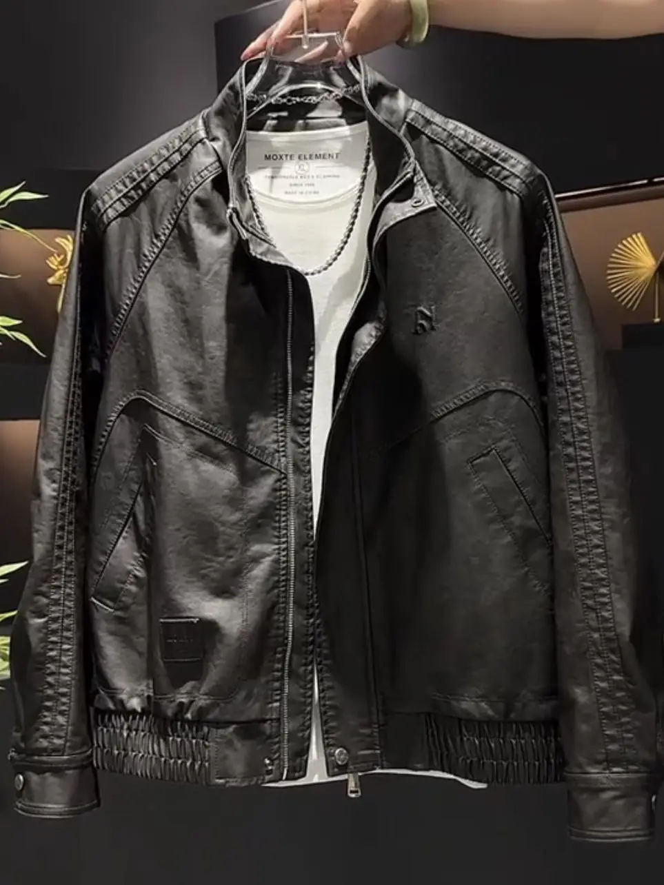 

Men's Jaet Personali Design Spring Autumn New Sle Outerwear Polyester Fiber Long Sve Flip Collar No Hat Included