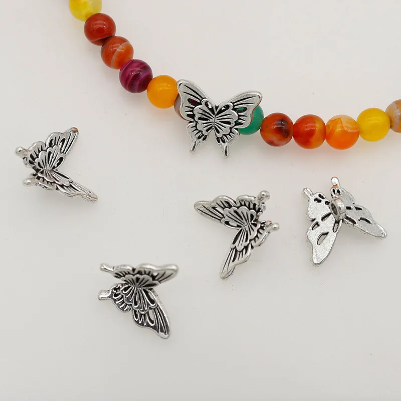 10PCS Silver Butterfly Accessories DIY- Necklace Pendant Bracelet Bead Decoration Party Jewelry Decoration Gift - view 5