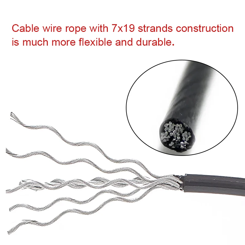 Thick 5mm/6mm Gym Cable Steel Wire Rope Fitness Equipment Accessories For Home Gym Pulley Machine Pull Down Replacement Parts