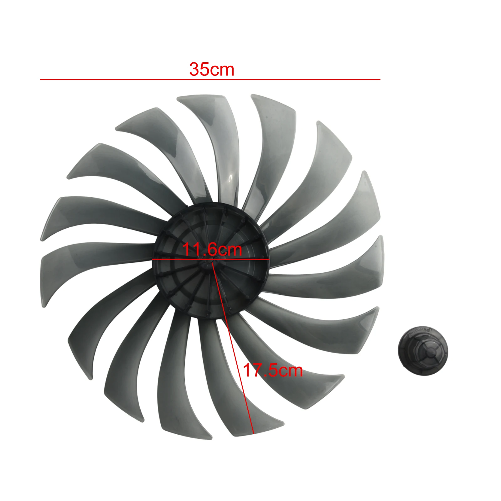 Fan Blade Replacement 14 Inch Floor Fan Blade Household Fan Blade Lightweight Nut Cover Included Solid Plastic Household Use