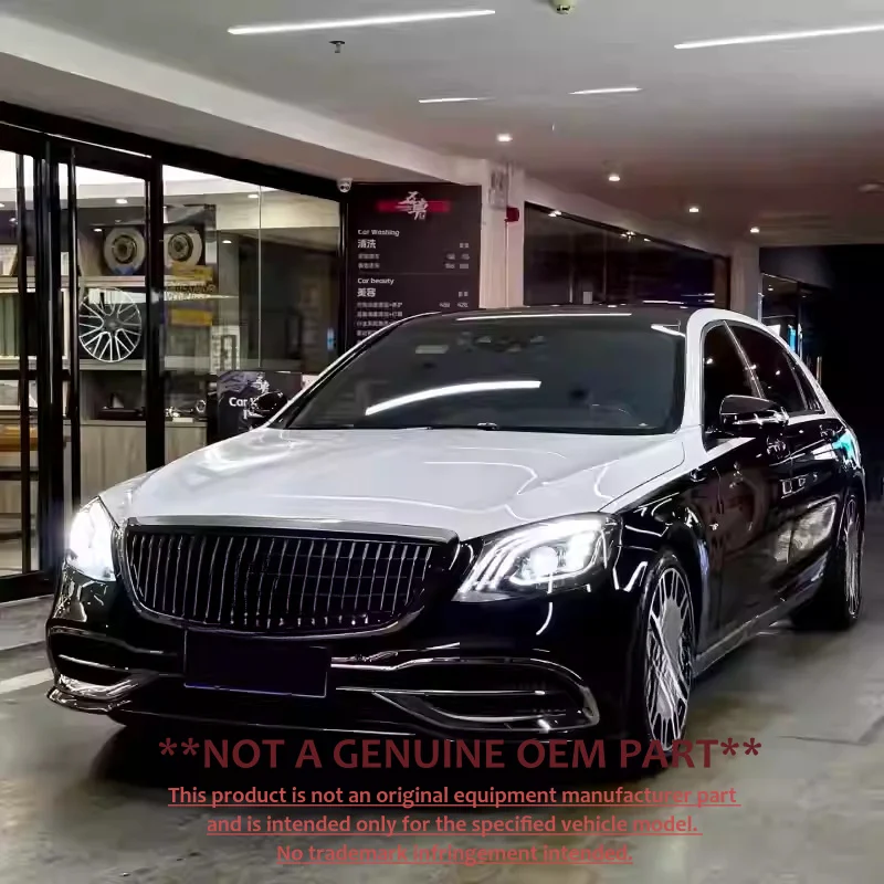 For Mercedes‑Benz S‑Class W222 S320 S350 Upgrade S63 S65 AMG Style Full Body Kit Front Rear Bumper Maybach Grille Parts
