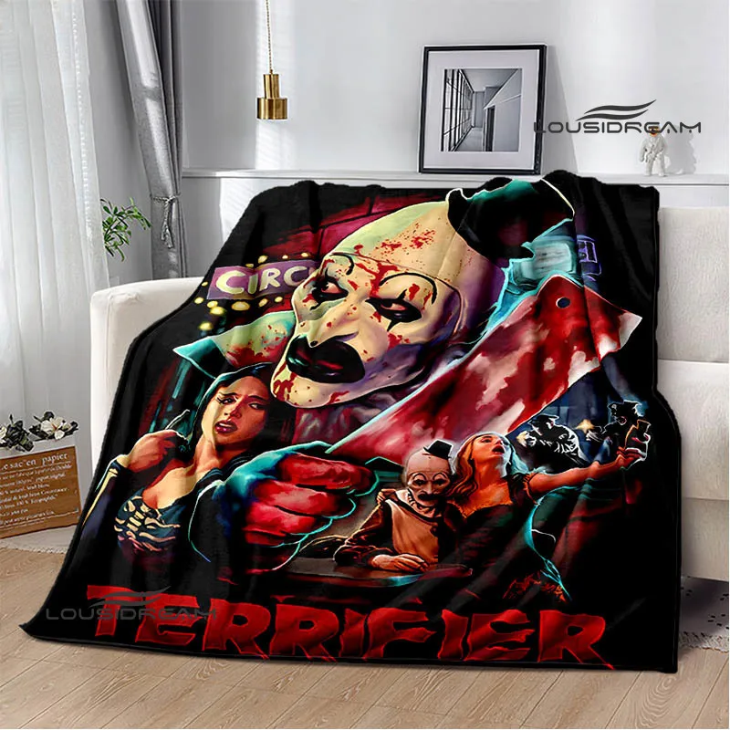 Terrifier horror movie printing Blanket Children Warm Blanket Flannel Soft and Comfortable Blanket picnic blanket birthday gift