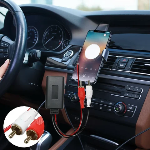 Car Wireless 2 RCA Bluetooth Receiver Module AUX Adapter Music Audio Stereo Receiver For 2RCA Interface Vehicles