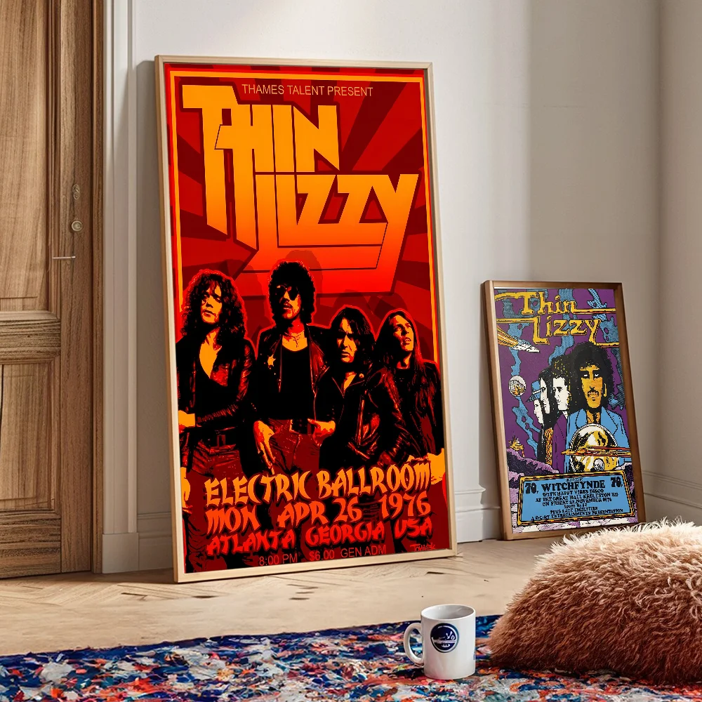 Classic Rapper Thin Lizzy Band Good Quality Prints and Posters Waterproof Paper Sticker Coffee House Bar Posters Wall Stickers