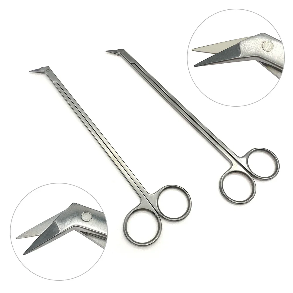 

Micro Vascular Scissor 45° 60° Crown Angled Blunt tip Pet Micro Surgical instrument