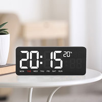 Digital Wall Clock 6 Digit Colorful Display with Remote Control WiFi Real Time Correction Forward Timing Countdown Date Week
