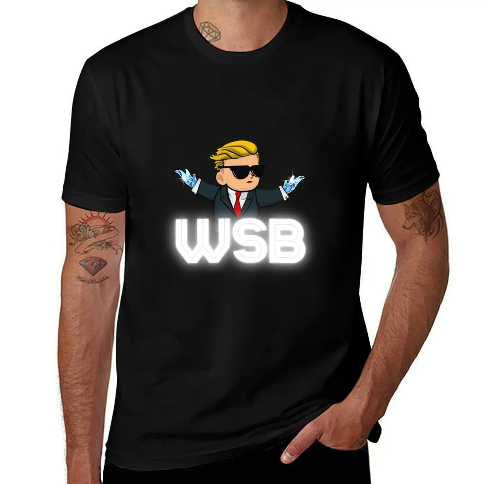 

WSB Kid Diamond Hands WSB Logo T-Shirt topping custom t shirt summer 2025 boys animal print men tshirt