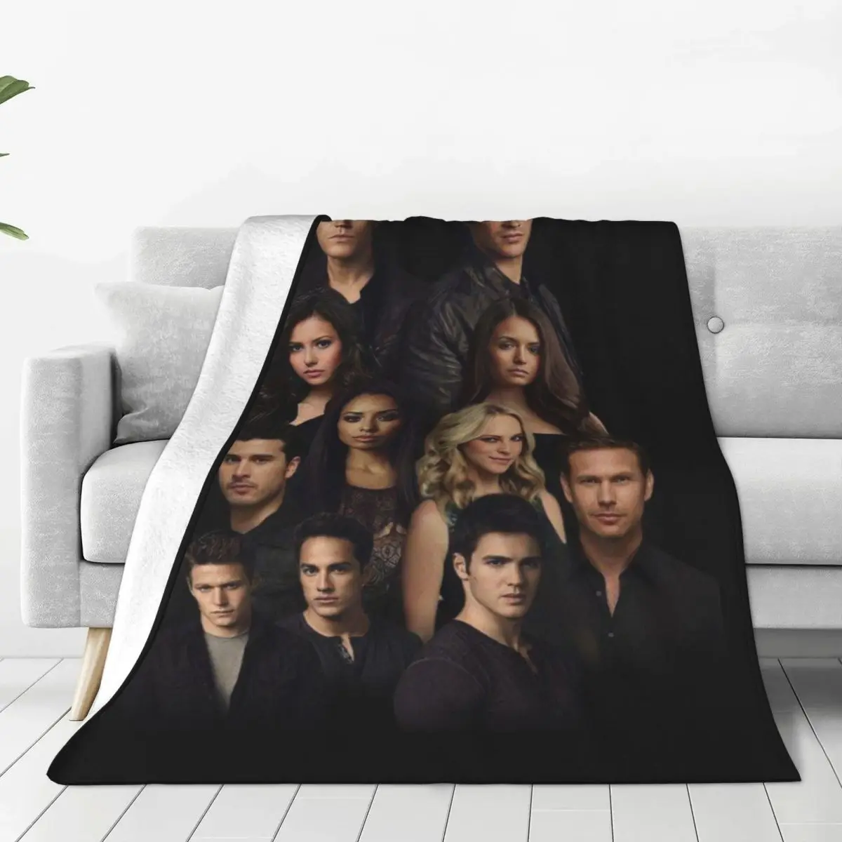 Custom The Vampire Diaries Blanket Soft Fleece Spring Autumn Warm Flannel Throw Blankets for Sofa Travel Bedroom Quilt