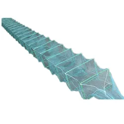 Strong Fishing Trap Knotted Net Material Shrimp Cage Fish Creel Filet De Peche Fish Pot Fishing Net Tool,10m 27 Section 20 Holes