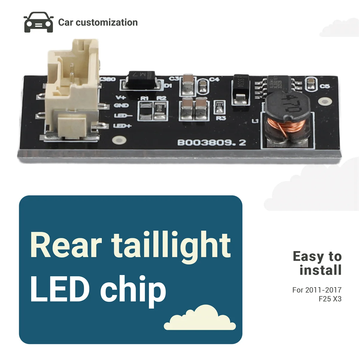 Reliable-B003809.2 for 2011-2017 -BMW F25 X3 LED Tail Light Driver Chip Board-A87D