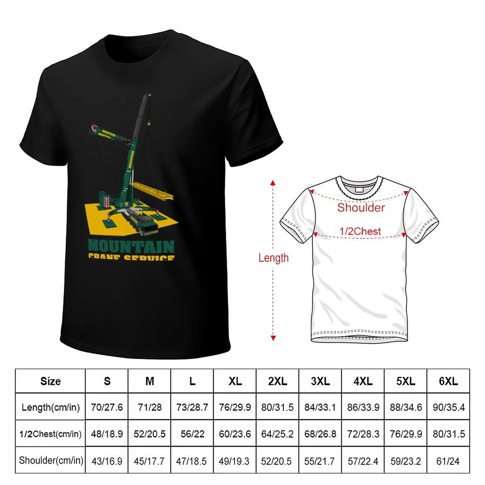 Mountain Crane Service T-Shirt Novelty Print Casual Tee Shirt