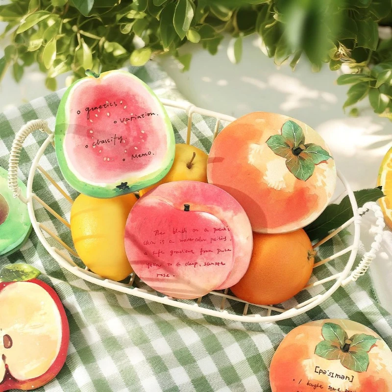 

Special Shaped Office School Supplies Notes Fruit Basket Cute and Fun Sticky Student Wall Messages Memo Pad Kawai Gift