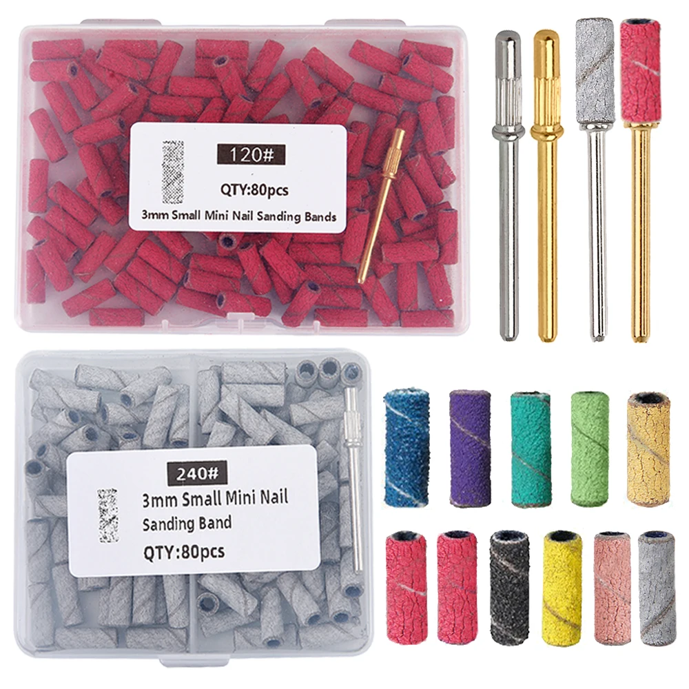 80 قطعة الرملي الصغيرة أطقم مسمار لقمة ثقب مع 1 قطعة مغزل مجموعات الكهربائية مانيكير اكسسوارات أداة مزيل الجلد الميت