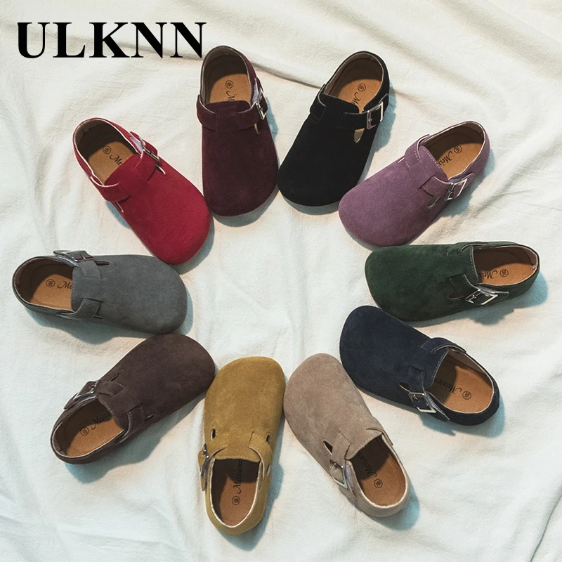 ULKNN Children's Shoes 2024 Autumn New Boy's Girl's Flats Home Gray Shoe Baby Non-slip Students Shoes Indoor Beige Solid TPR