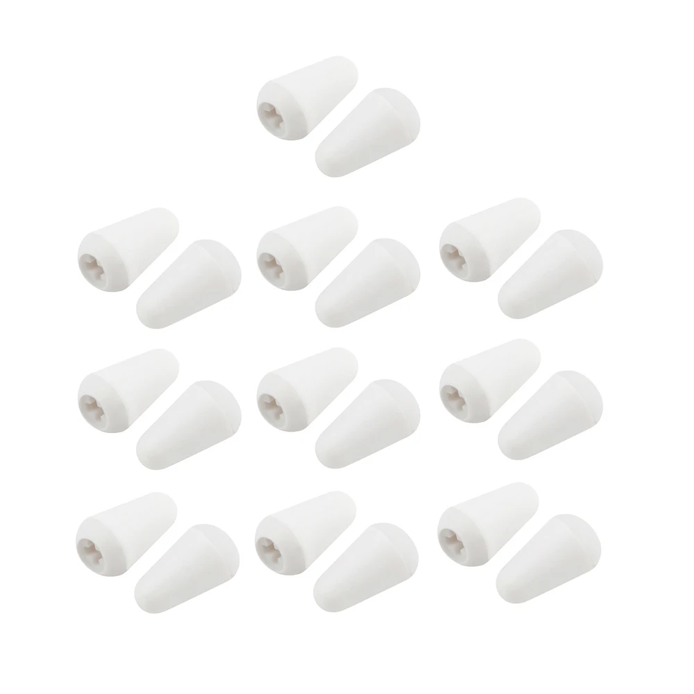 10/20Pcs Cream Plastic 3/5 Way Switch Tips Past Voor Epiphone Les Paul St Elektrische Gitaar Onderdelen Black tips Switch Knoppen Tip Cap