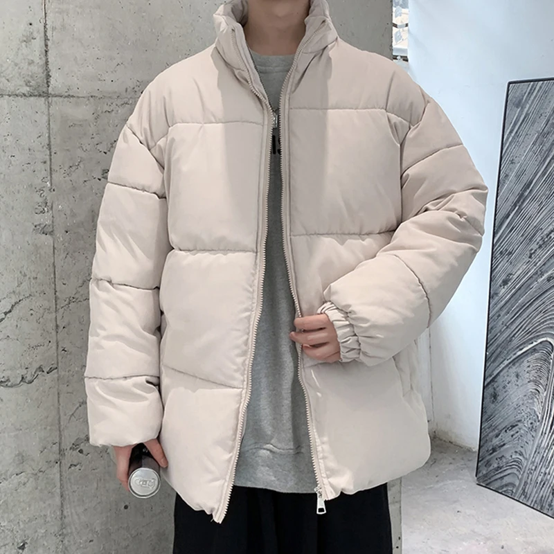 Men's Oversized Thick Jacket Cotton-Padded Coats Autumn Streetwear Parkas Solid Winter Warm Down Jacket Outwear Top 5XL Clothing