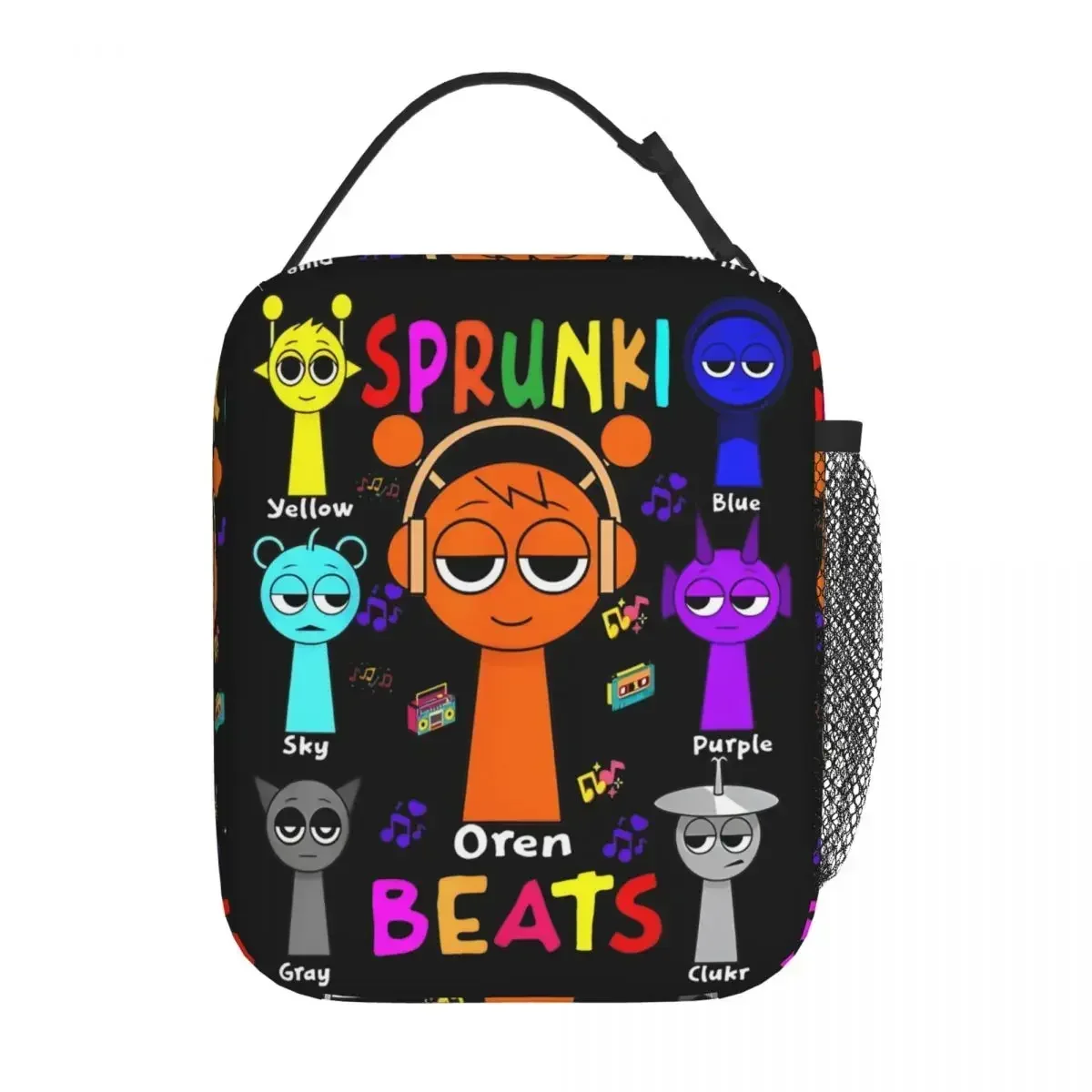 

Sprunki Incredibox Game Insulated Lunch Bag Cooler Bag Reusable Leakproof Tote Lunch Box Bento Pouch Office Outdoor