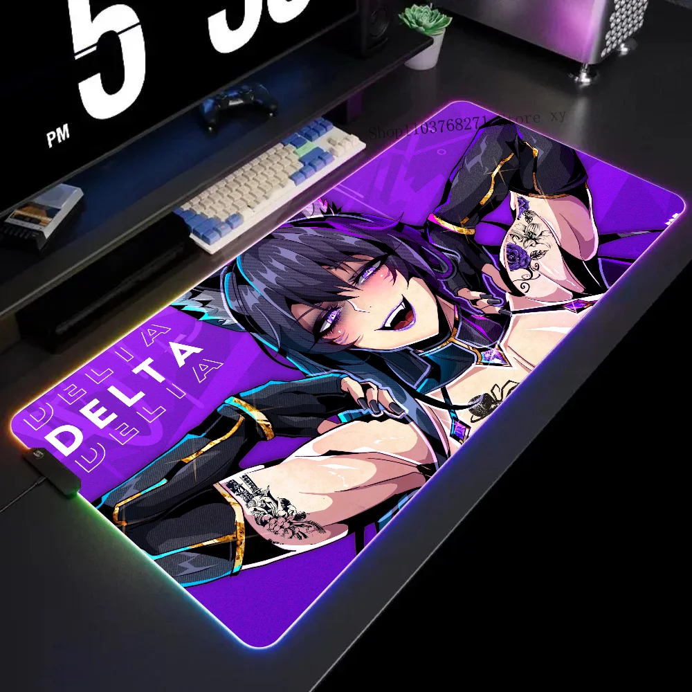 Delta Eminence In Shadow Mousepad XXL RGB Gaming Mouse Pads HD Black Gamer Accessories Large LED