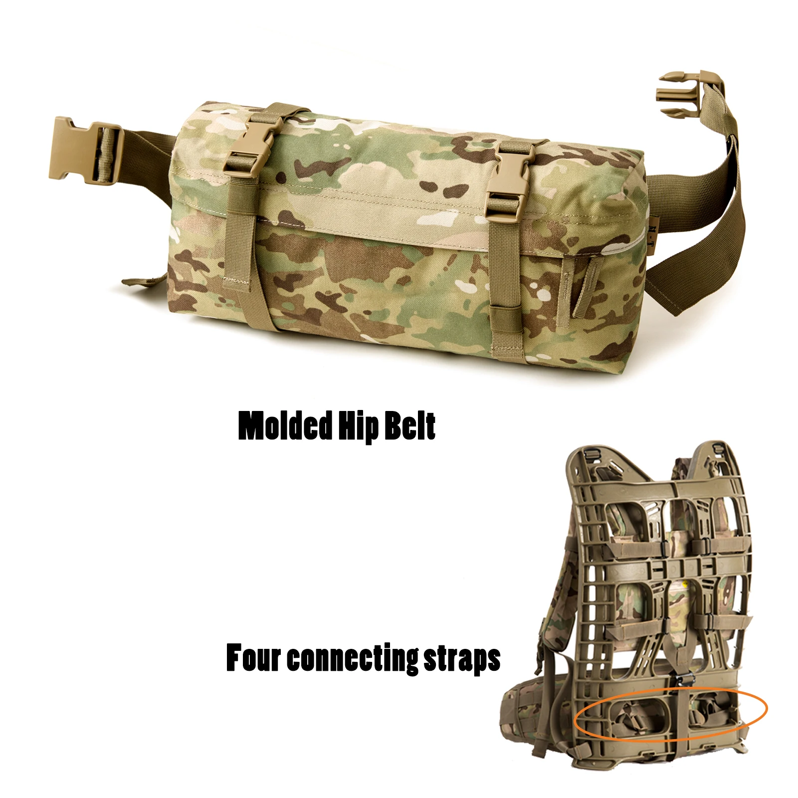 MT Military MOLLE Waist Pack, Army Utility Accessory Pack Medium Sustainment Supplies Pouch, OCP/Multicam